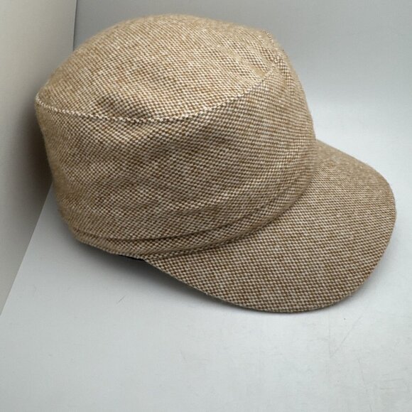 Vintage Tan Ambler Flat Top Cap Hat Cotton Twill OSFA GR47 - Picture 2 of 5